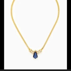 Authentic Christian Dior Vintage Water Drop Necklace Gold Plated Emerald cut